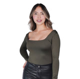 Body Premium Flor Verde Militar