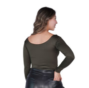 Body Premium Flor Verde Militar