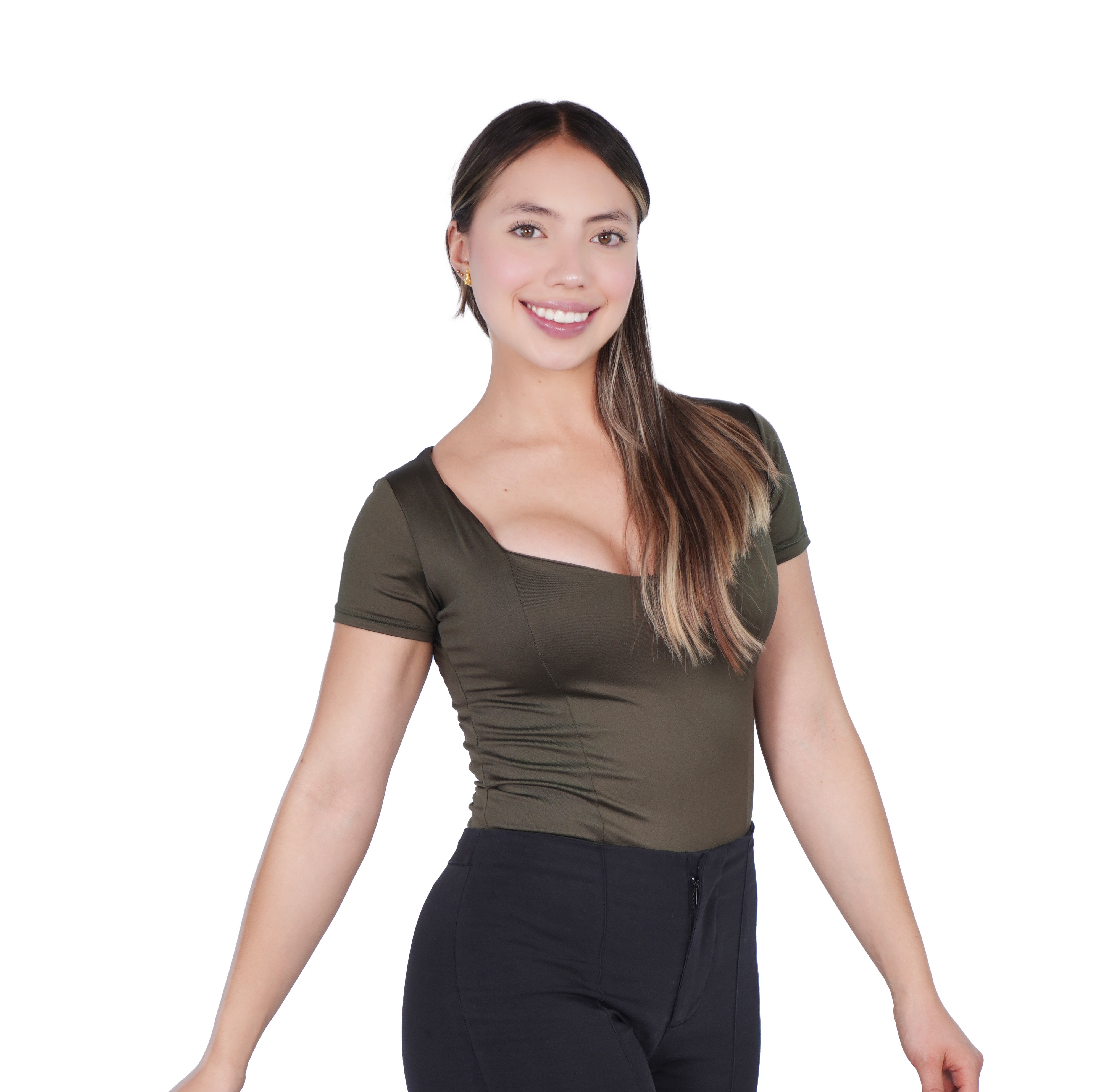 Body Premium Mango Verde Militar