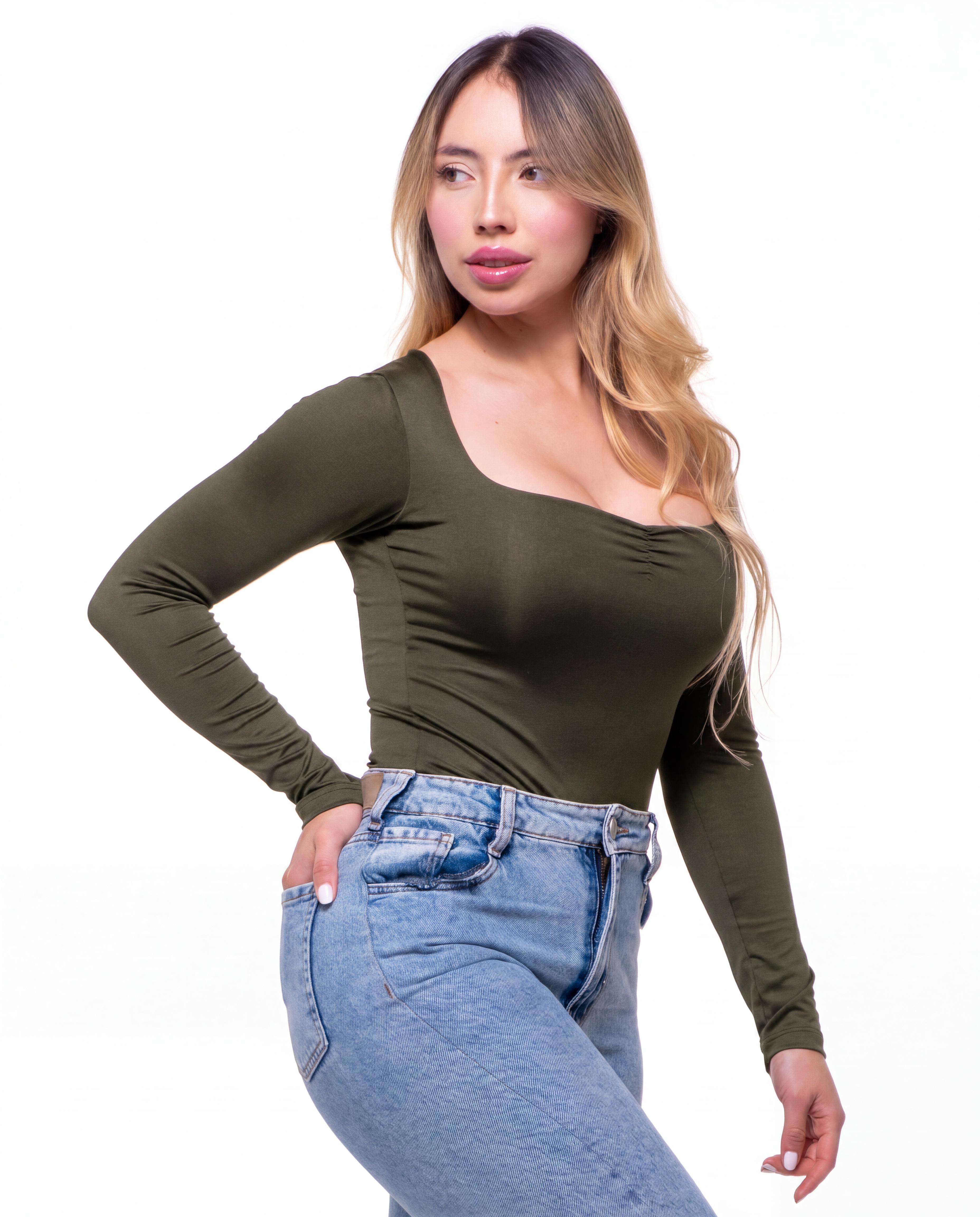 Body Premium Burbuja Verde Militar