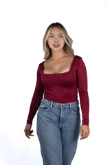 Body Premium Flor Vinotinto