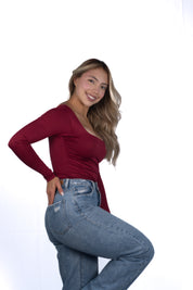 Body Premium Flor Vinotinto