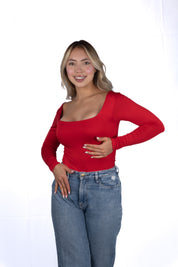 Body Premium Flor Rojo