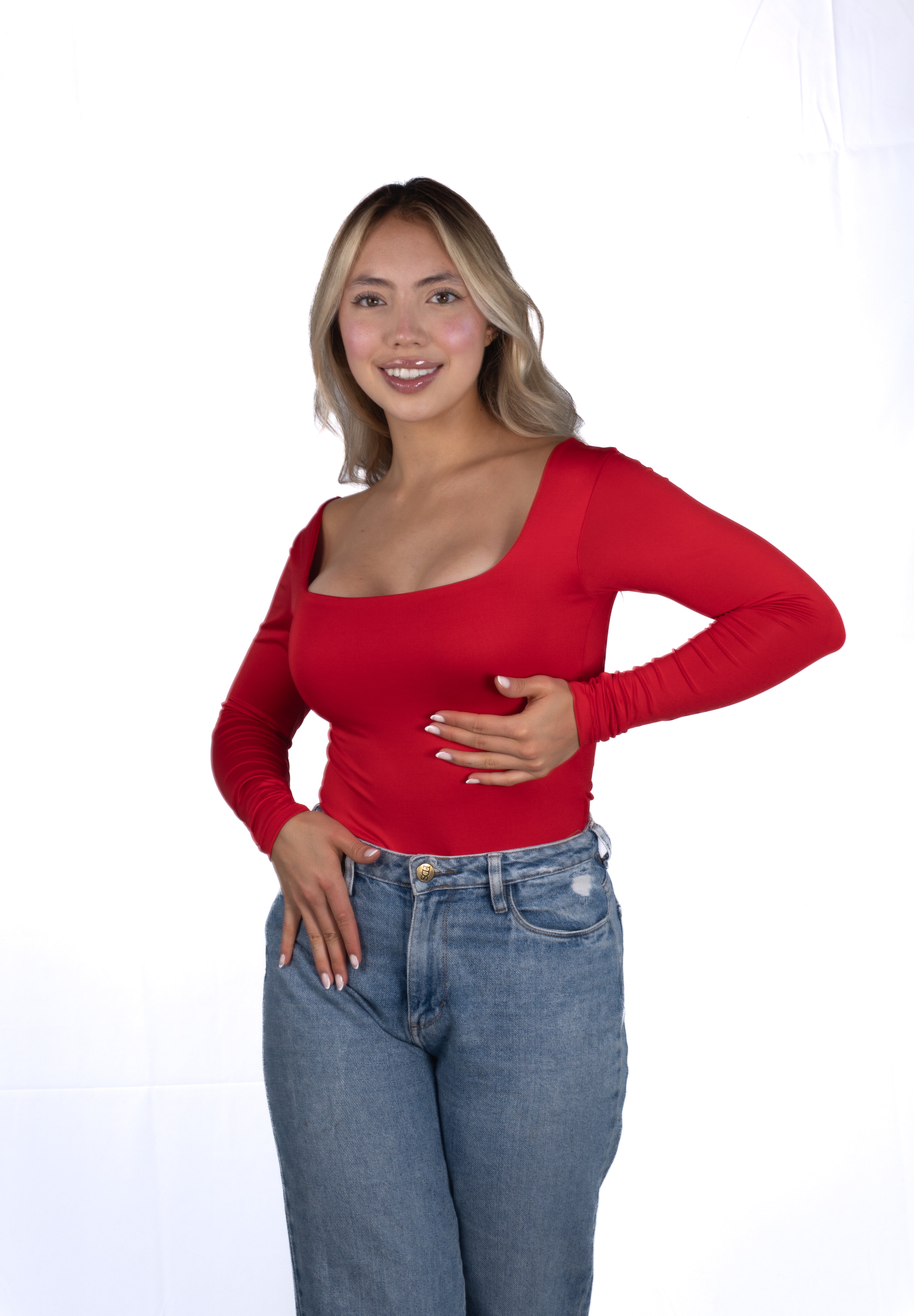 Body Premium Flor Rojo