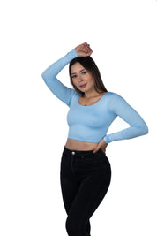 Top Premium Mangas Corto Azul Bebe