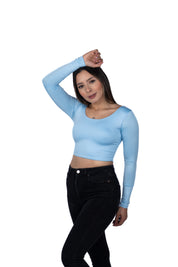 Top Premium Mangas Corto Azul Bebe