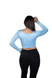 Top Premium Mangas Corto Azul Bebe