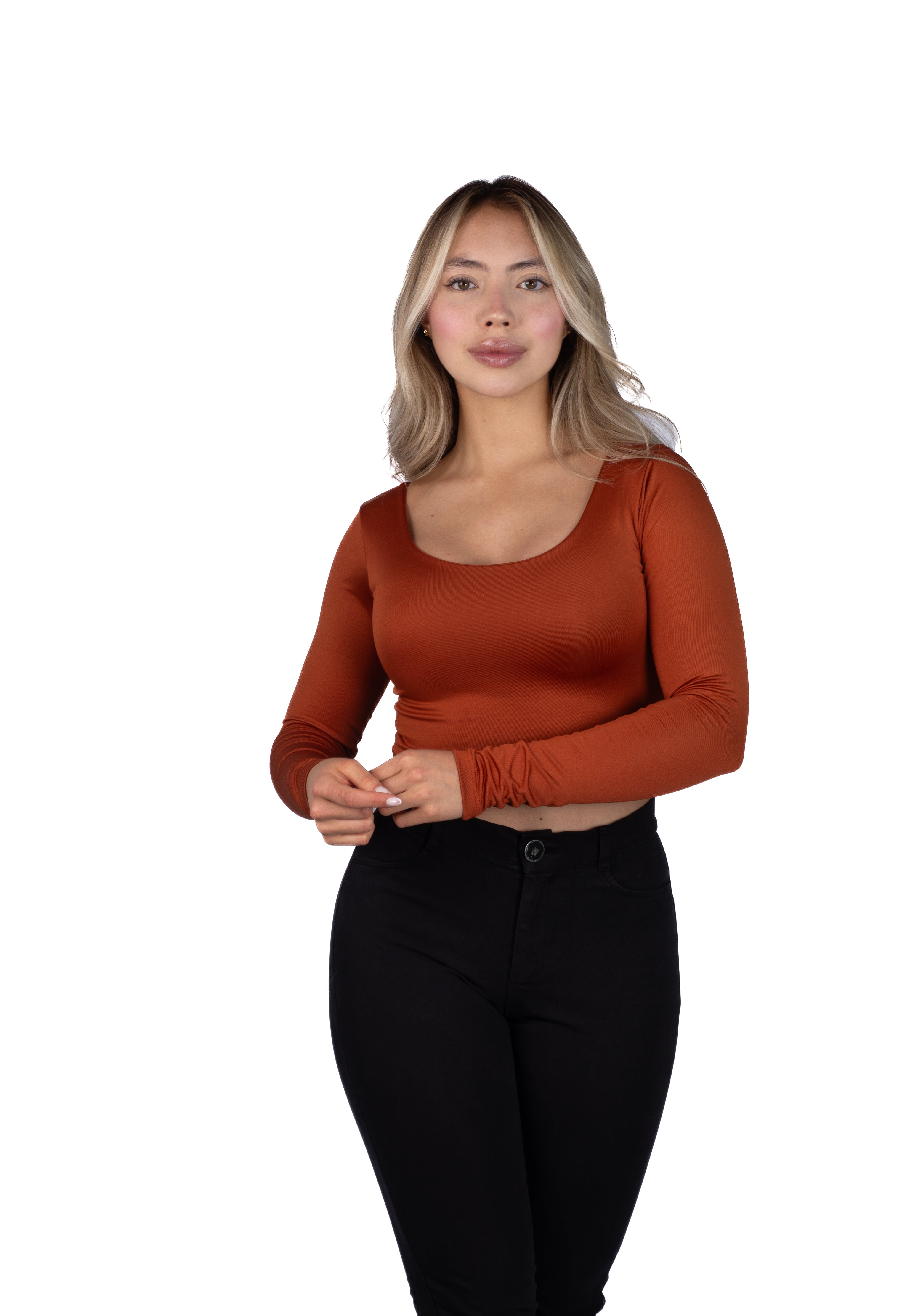 Top Premium mangas Corto Terracota