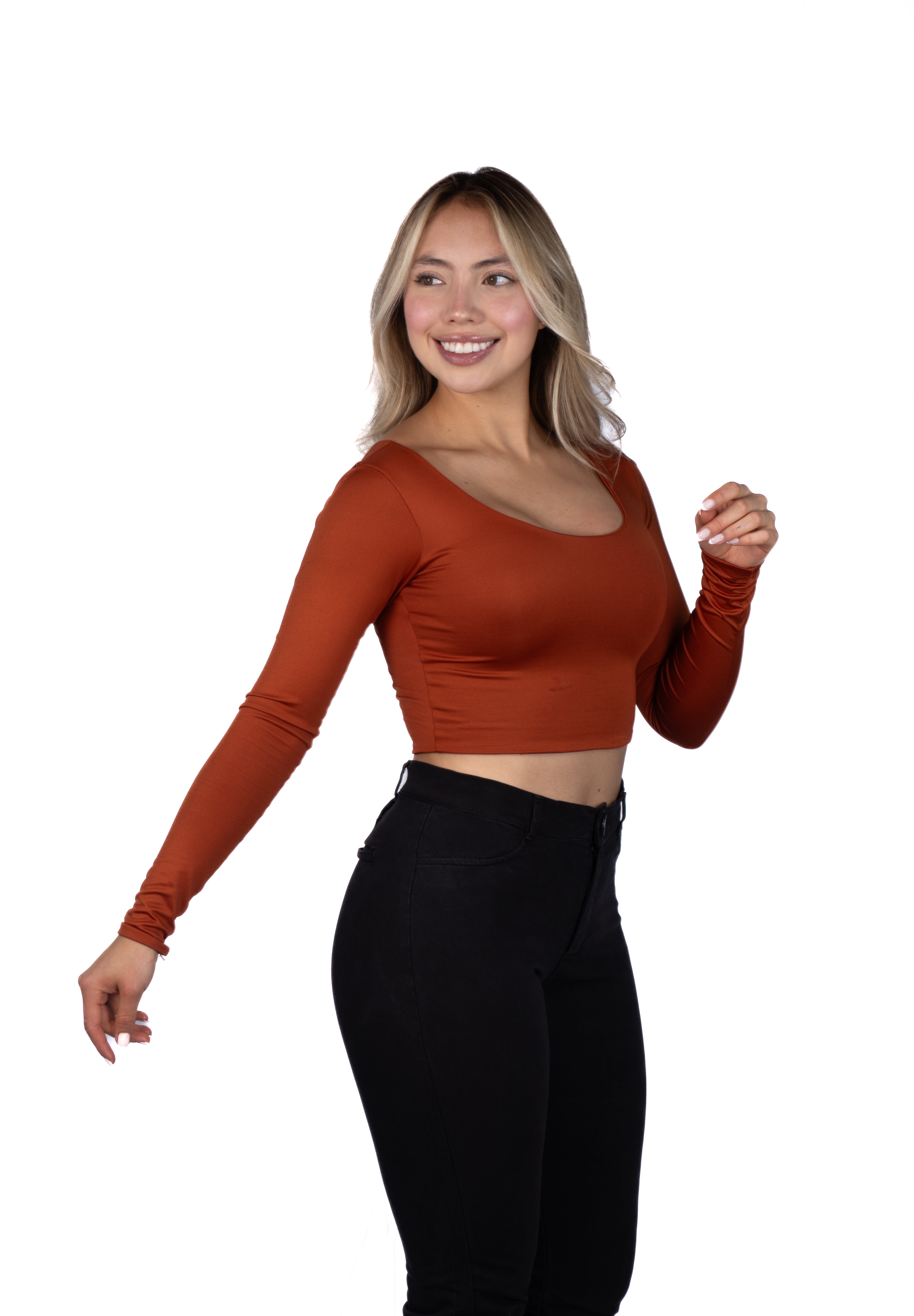 Top Premium mangas Corto Terracota