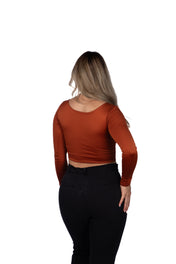 Top Premium mangas Corto Terracota