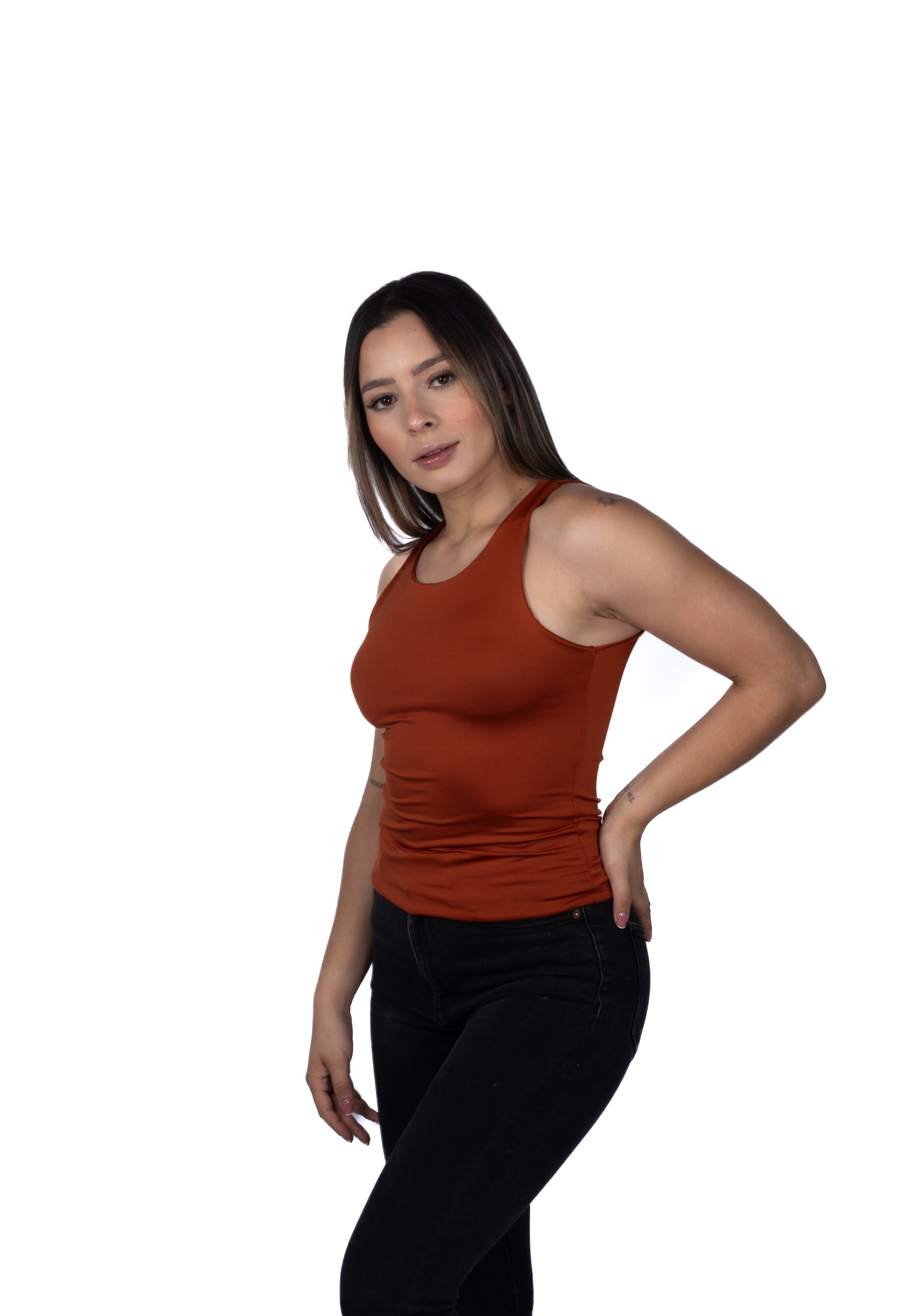 Top Premium Recto Largo Terracota