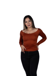Top Premium Mangas Largo Terracota