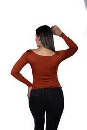 Top Premium Mangas Largo Terracota