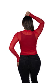 Top Premium + Blusa Malla Vainilla Rojo