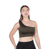 Crop Top Premium Hombro Verde Militar