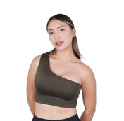 Crop Top Premium Hombro Verde Militar
