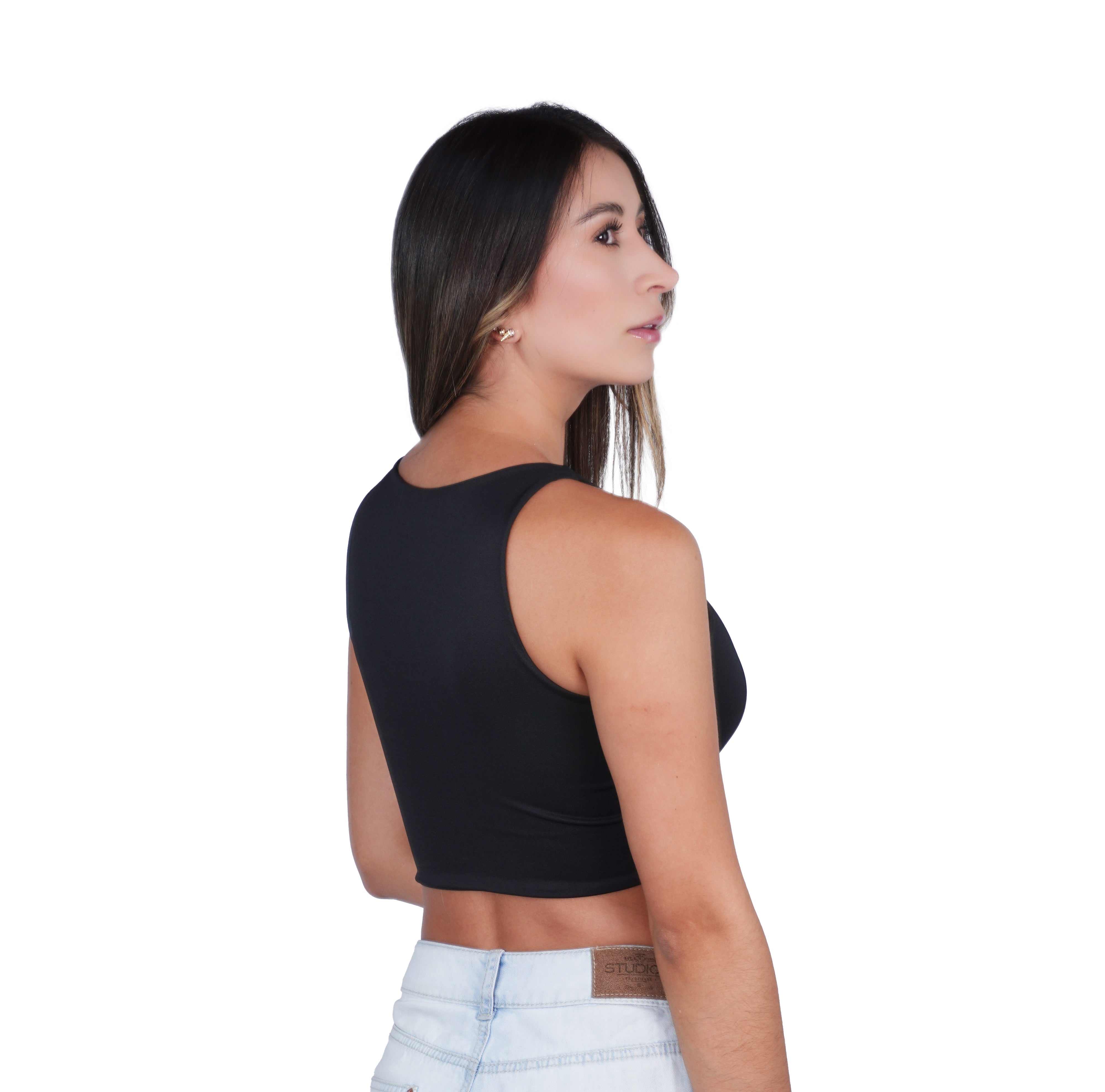Top Premium Recto Corto Negro