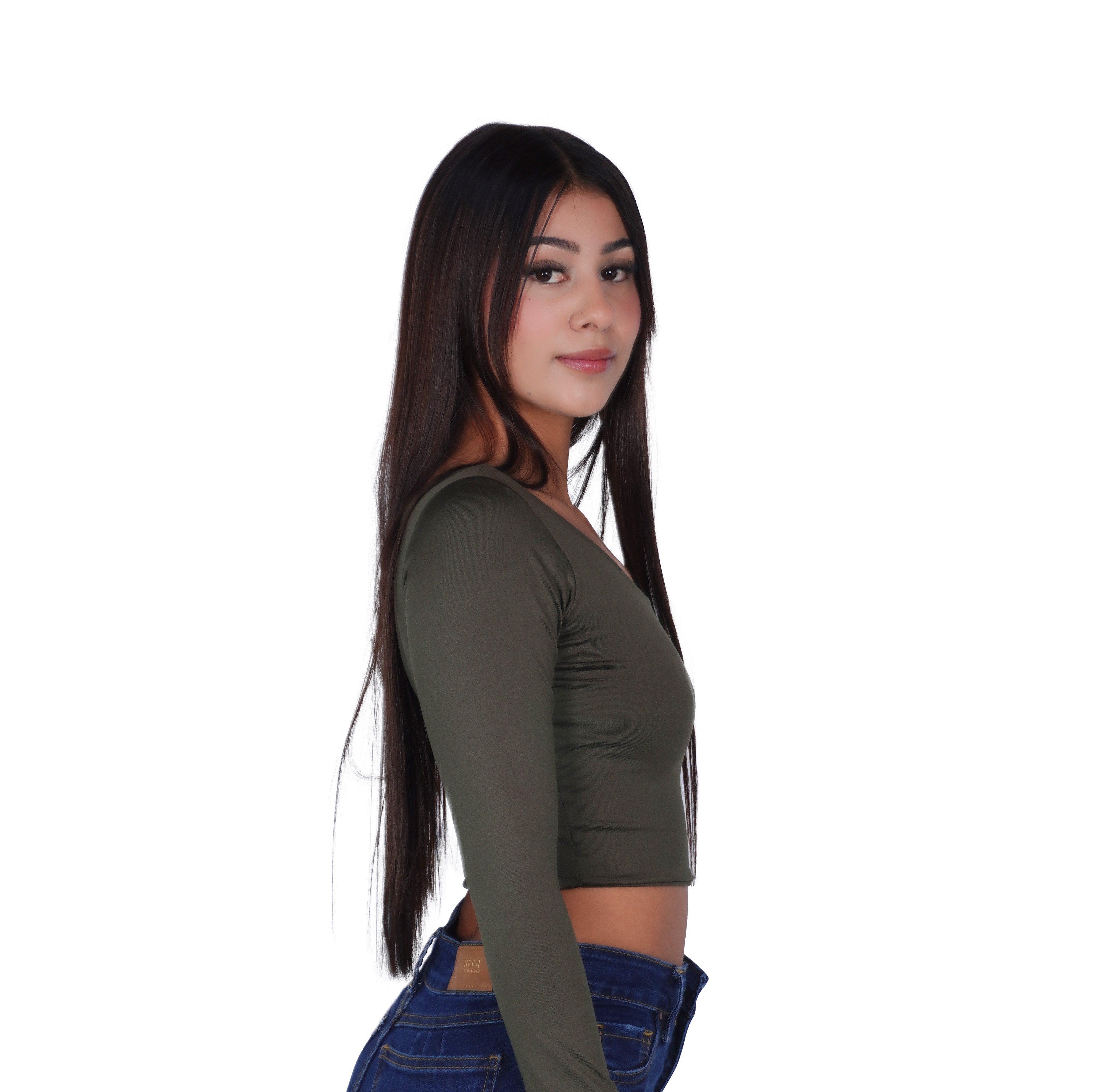 Top Premium Mangas Corto Verde Militar