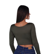 Top Premium Mangas Corto Verde Militar