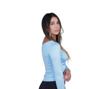 Top Premium Mangas Largo Azul Bebe