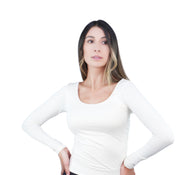 Top Premium Mangas Largo Crema