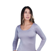 Top Premium Mangas Largo Gris