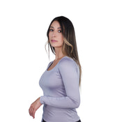 Top Premium Mangas Largo Gris