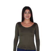 Top Premium Mangas Largo Verde Militar