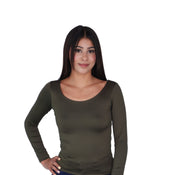 Top Premium Mangas Largo Verde Militar
