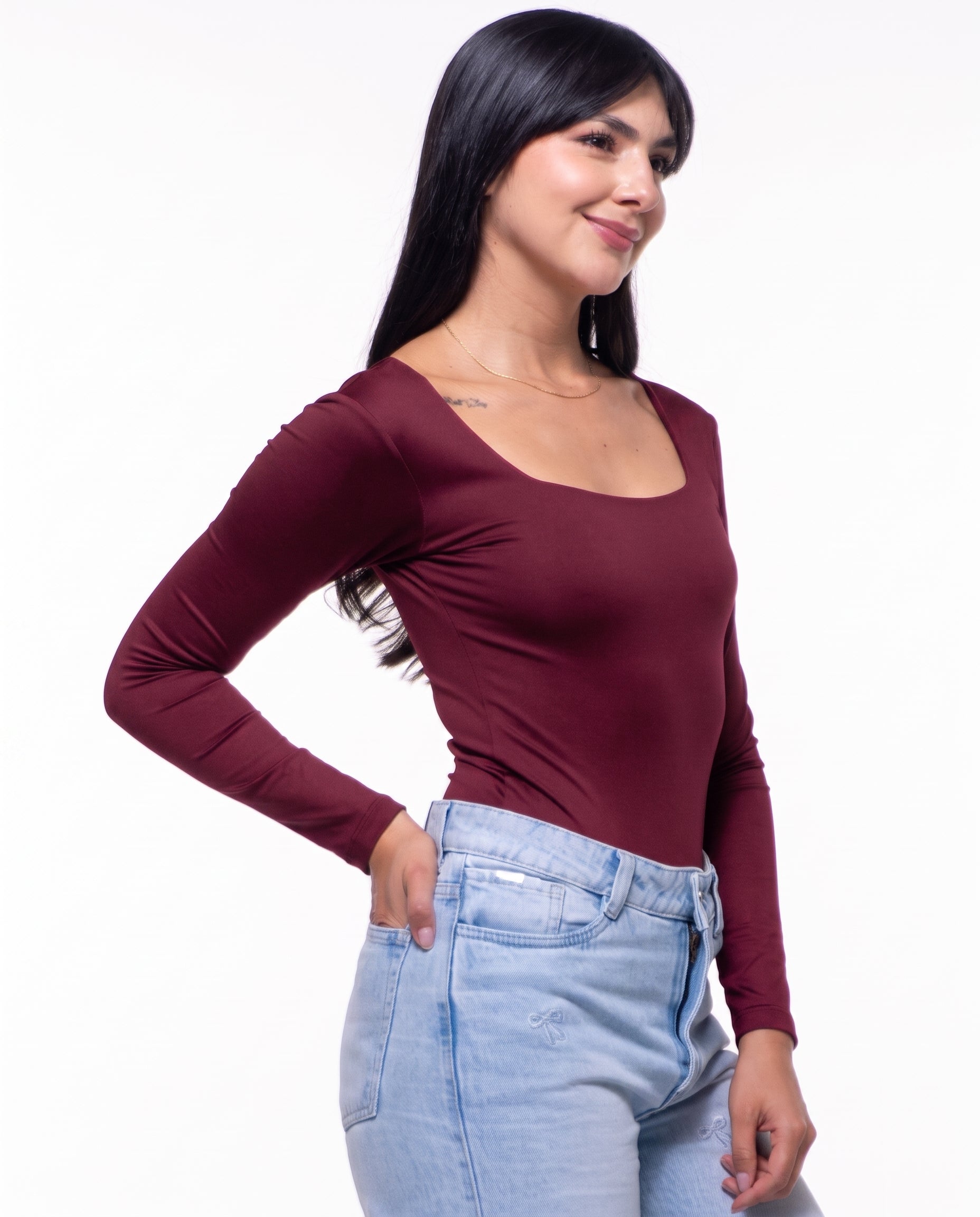 Body Premium Flor Vinotinto