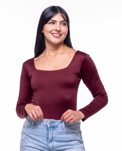 Body Premium Flor Vinotinto