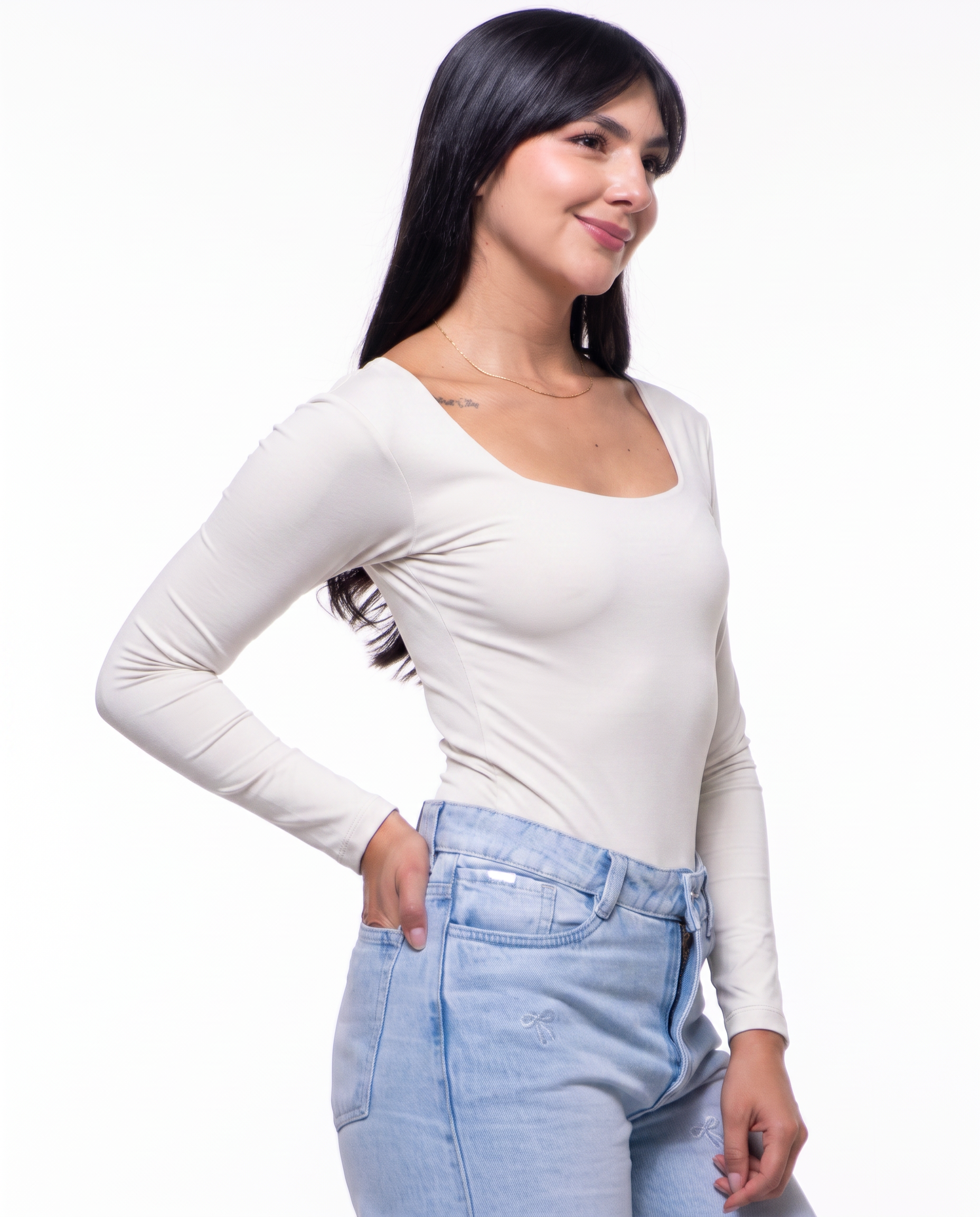 Body Premium Flor Blanco