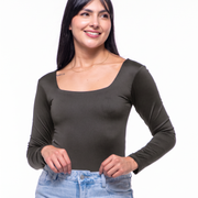 Body Premium Flor Verde Militar