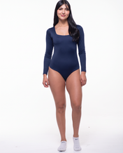 Body Premium Flor Azul Oscuro
