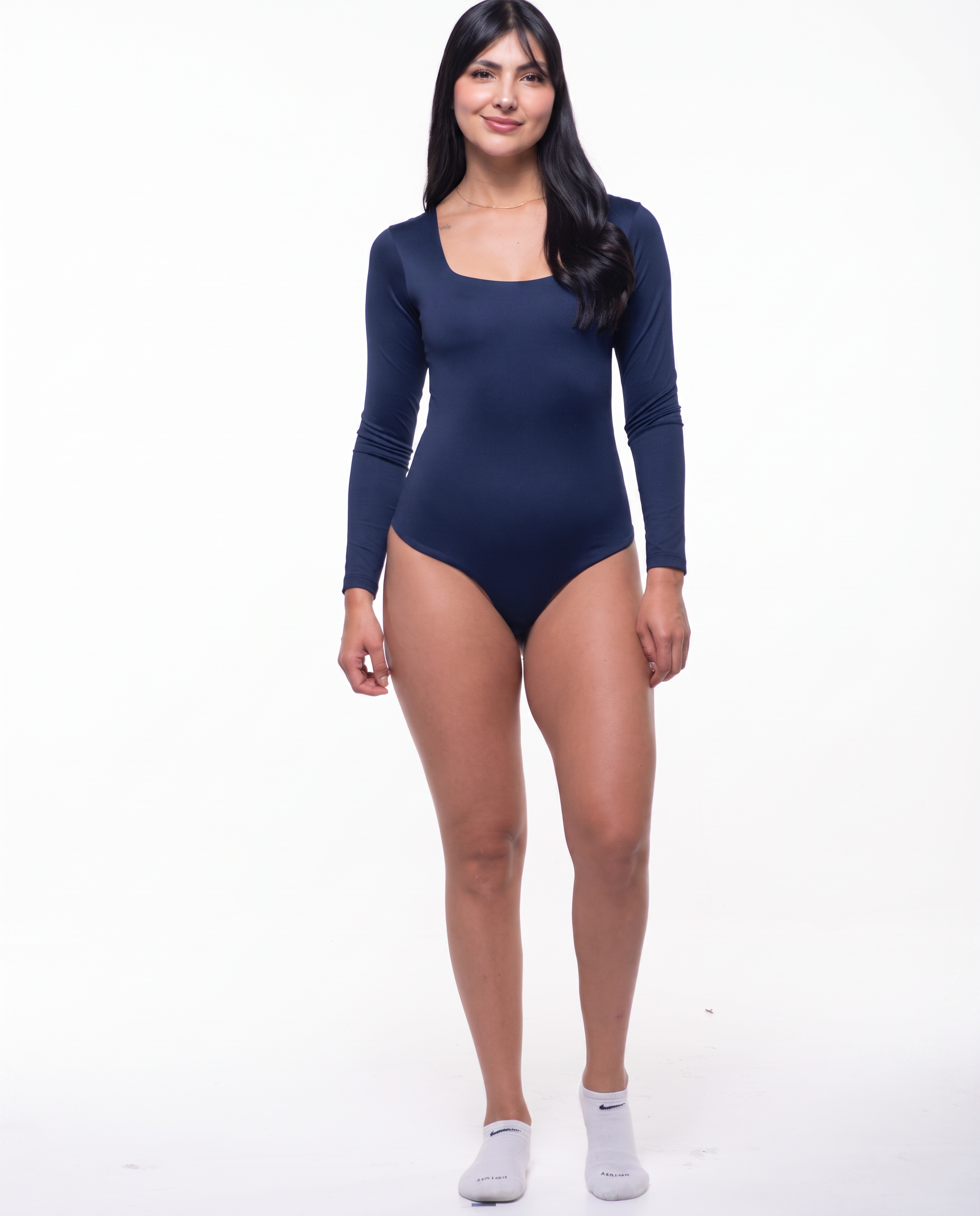 Body Premium Flor Azul Oscuro