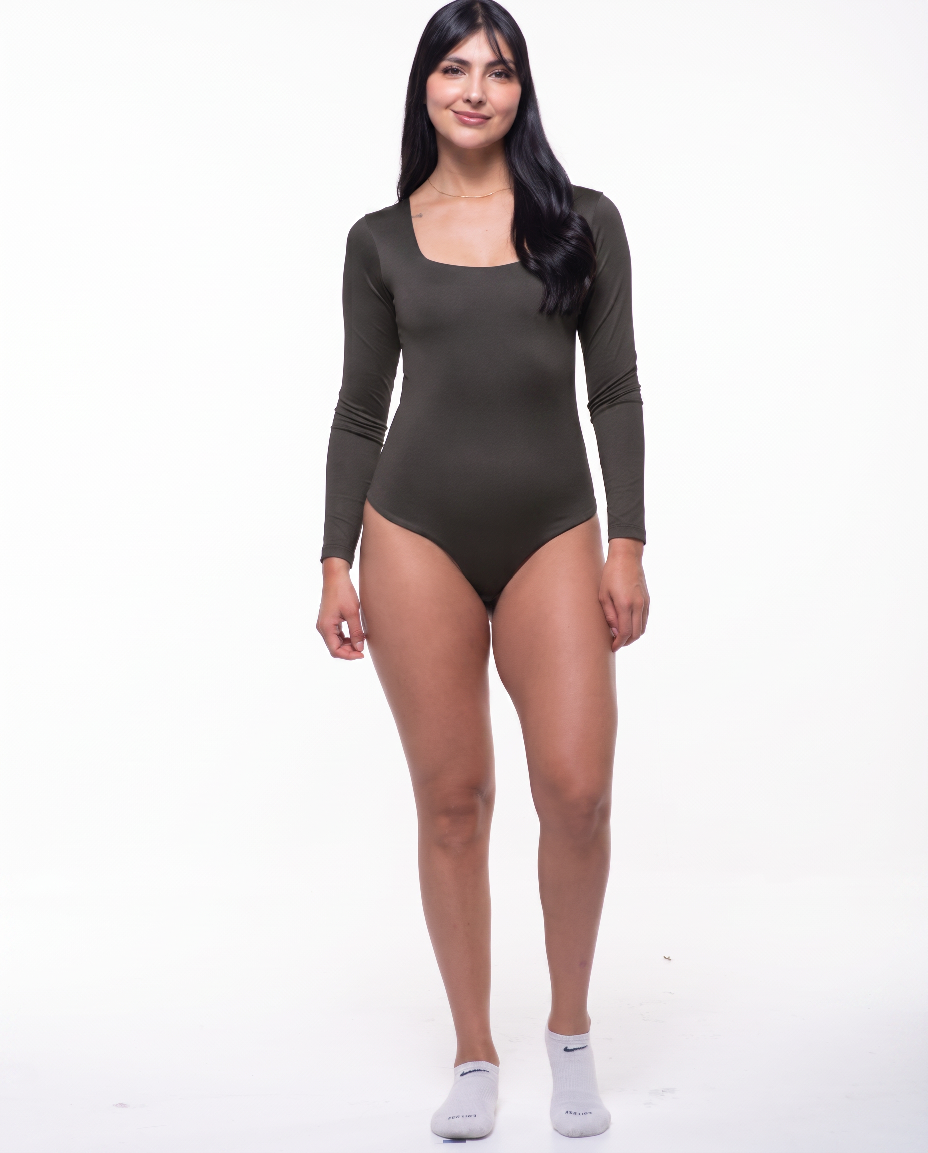 Body Premium Flor Verde Militar
