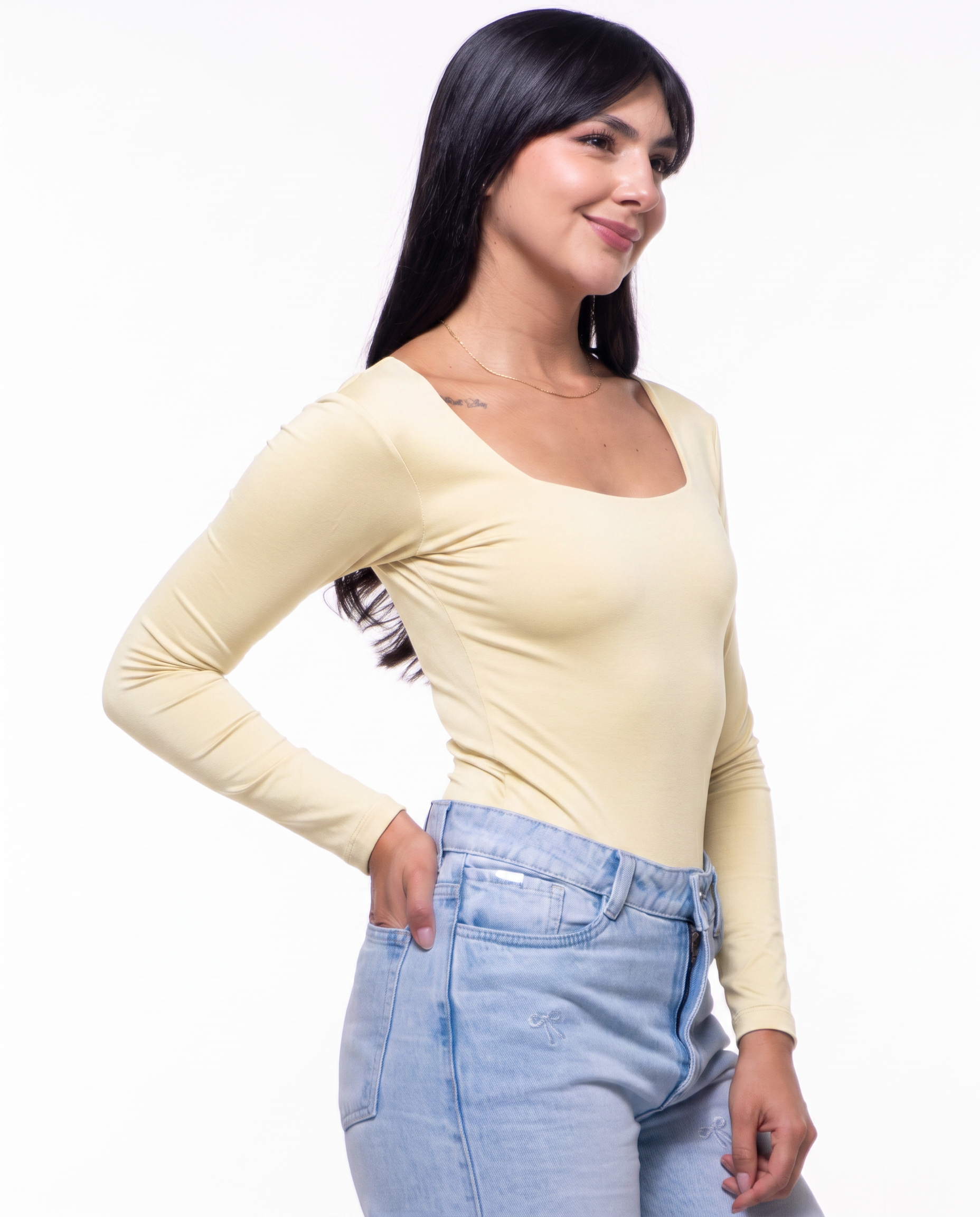 Body Premium Flor Amarillo
