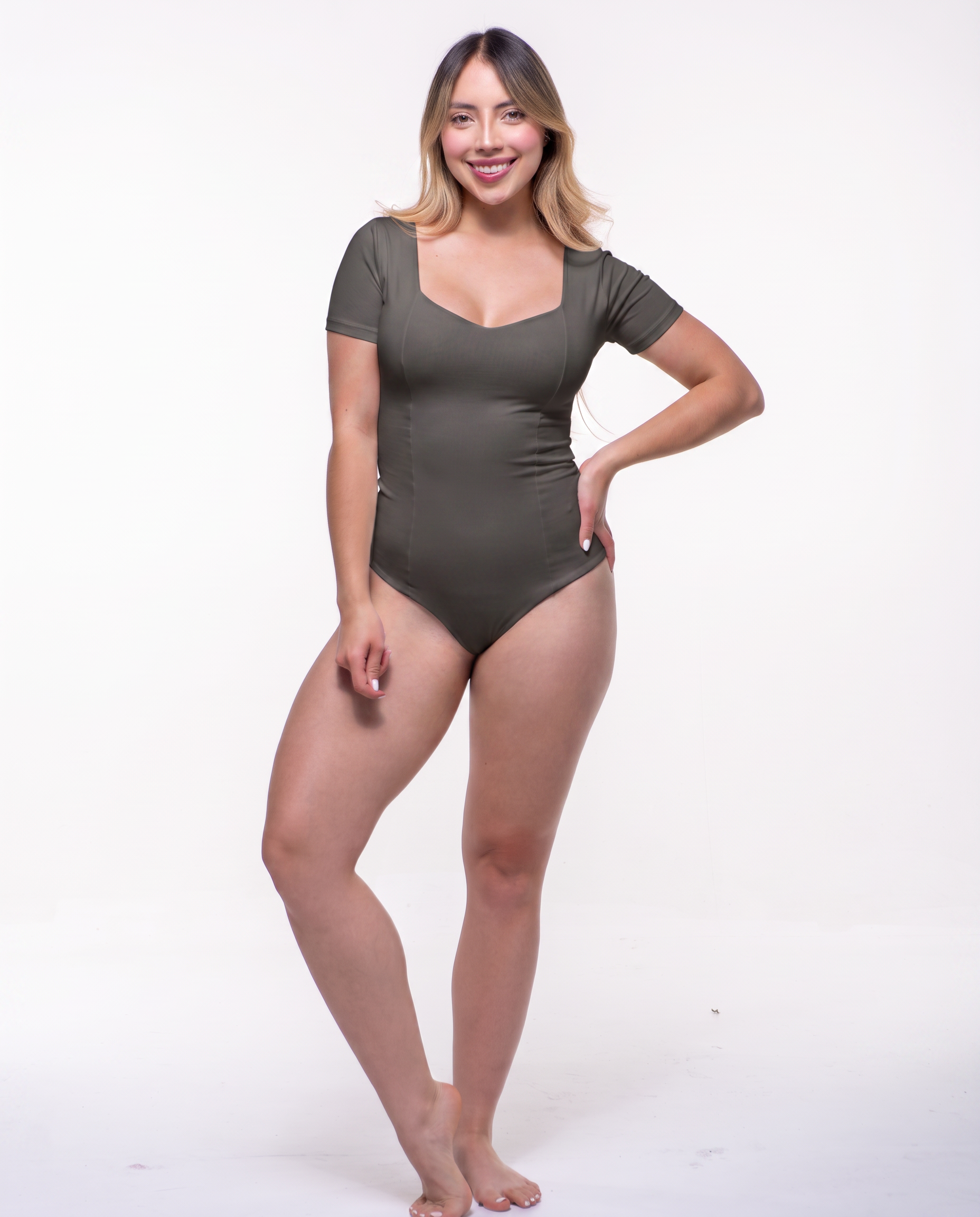 Body Premium Mango Verde Militar