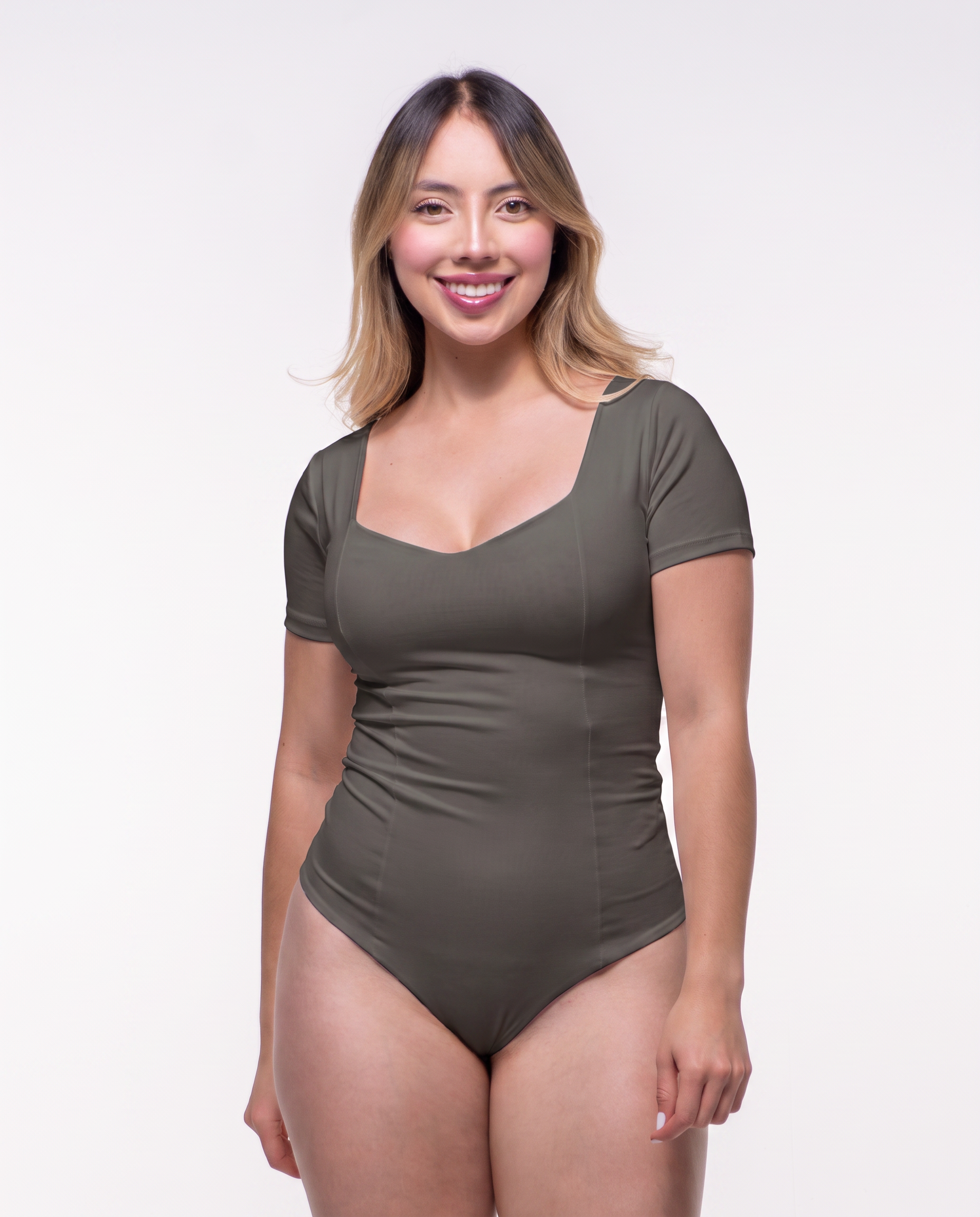 Body Premium Mango Verde Militar