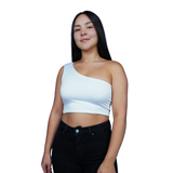 Crop Top Premium Hombro Blanco