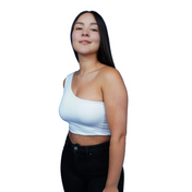 Crop Top Premium Hombro Blanco