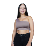 Crop Top Premium Hombro Cafe