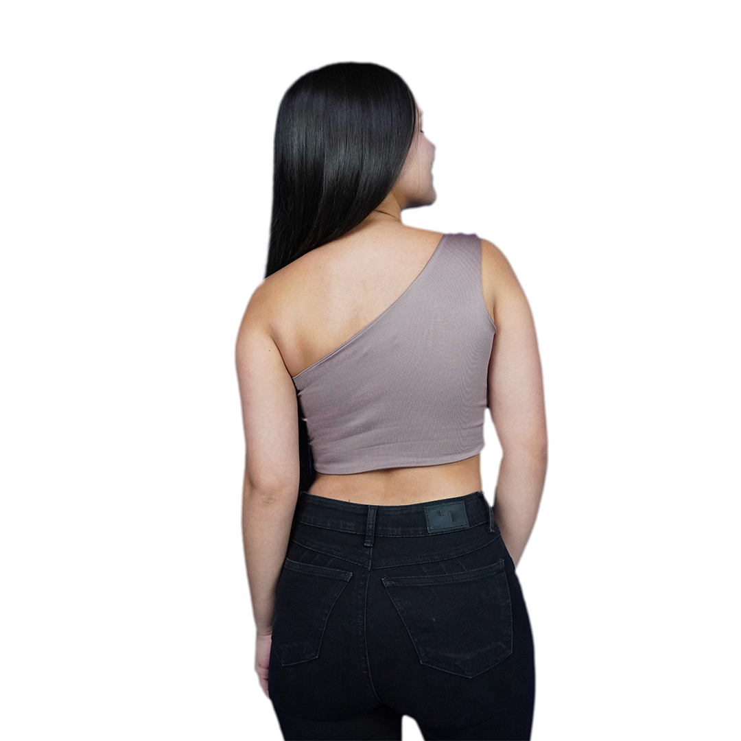 Crop Top Premium Hombro Cafe