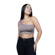 Crop Top Premium Hombro Cafe