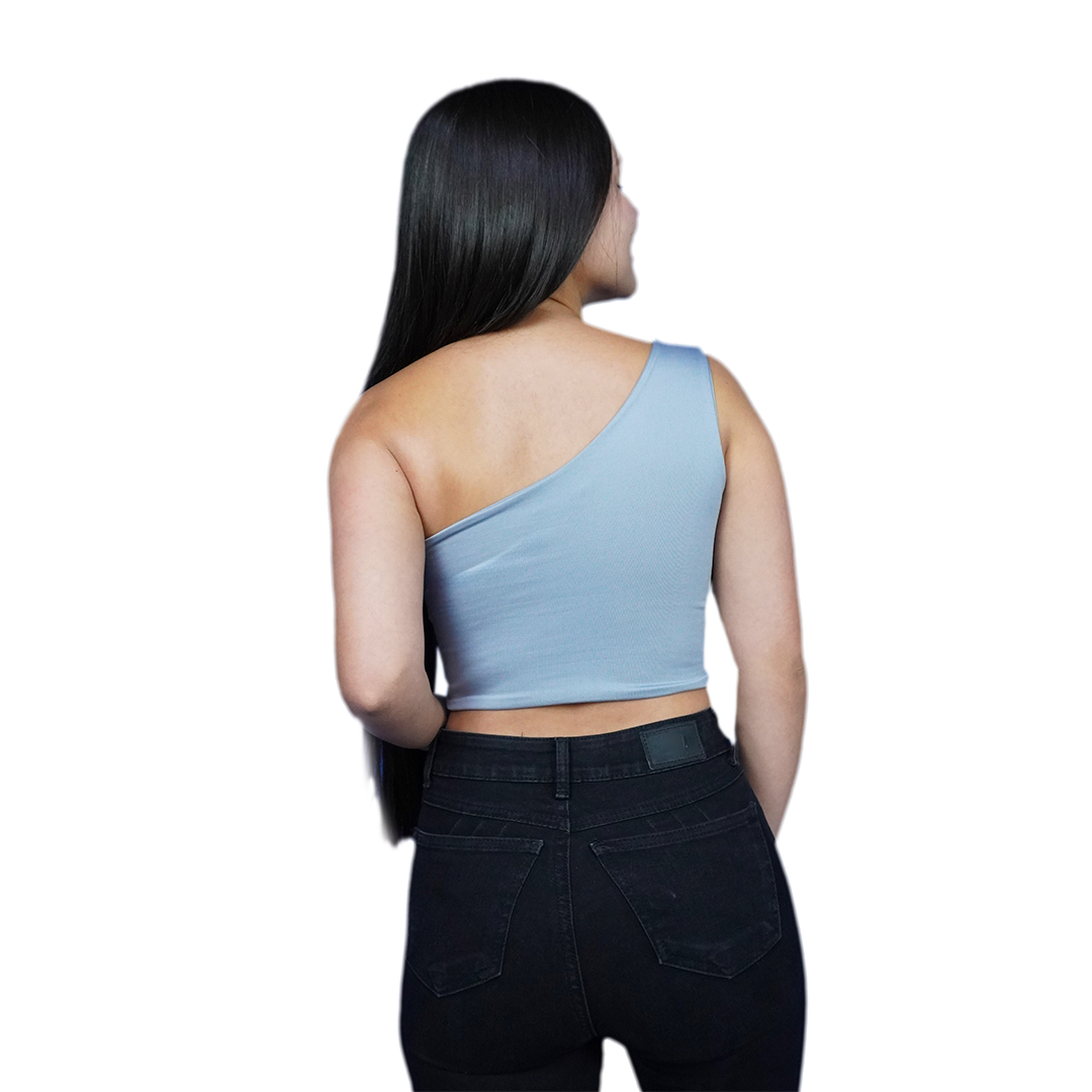Crop Top Premium Hombro Gris