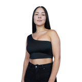 Crop Top Premium Hombro Negro