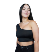 Crop Top Premium Hombro Negro